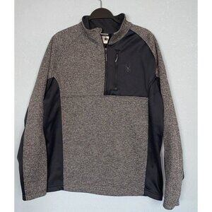 SPYDER Gait Men's XL Jacket Half Zip Sweater‎ Knit Pullover Fleece Heather Gray